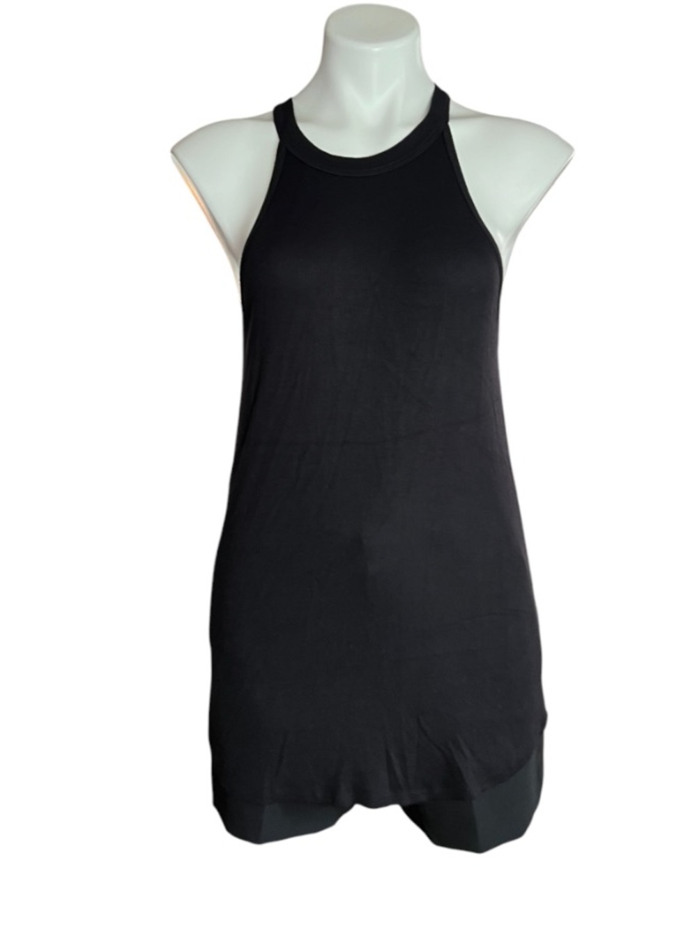 Athleta Black Modal Racerback Tank Dress Made in USA Small